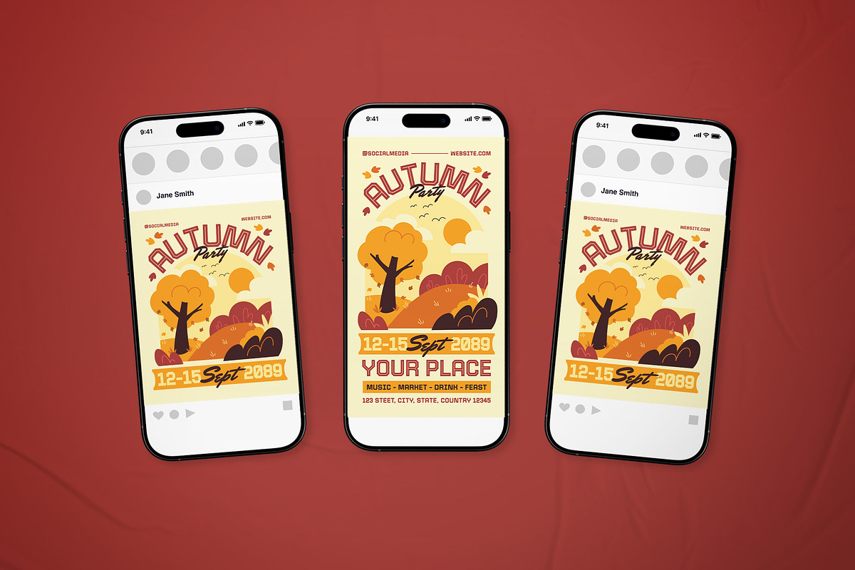 Autumn Party Event Flyer Set, a Flyer Template by The Good Store (Photo 2 of 2)