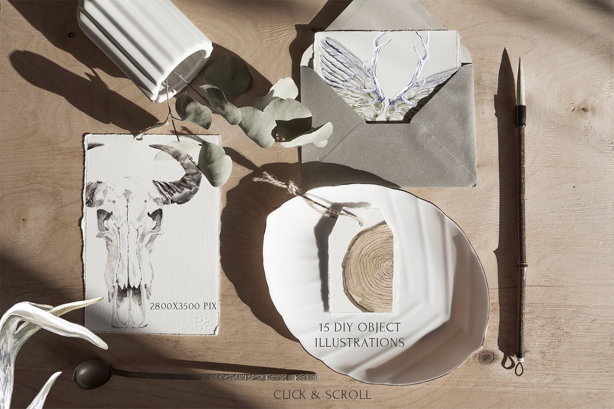 White Antique Aesthetics Watercolor, a Texture Illustration by Cat In Colour (Photo 5 of 10)
