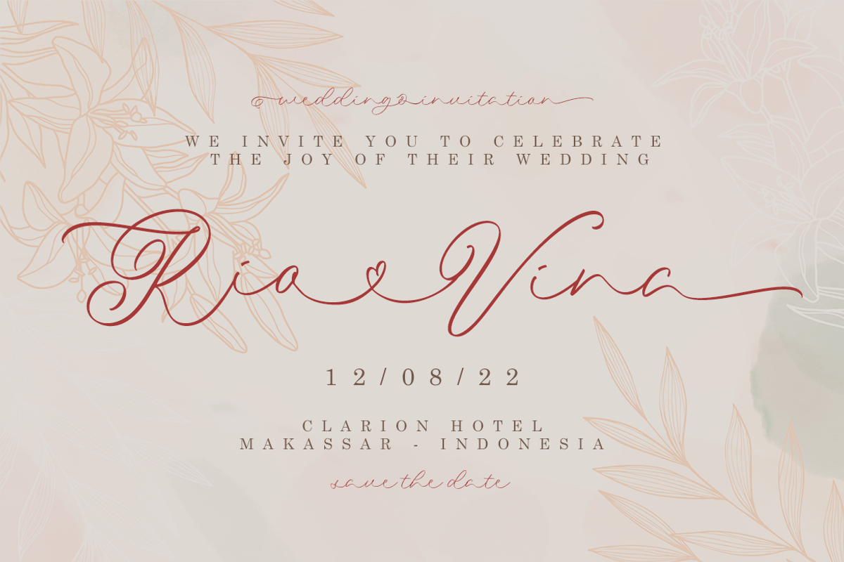 Wedding Couple, a Script Font by Colllab Studio (Photo 4 of 19)