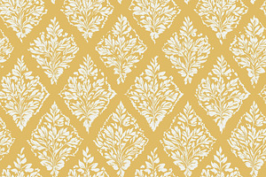Seamless pattern golden ornate floral damask pattern with white, a Pattern Graphic by Studio ANNA