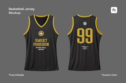 Basketball Jersey Mockup, a Shirt Mockup by sweetmaroon.studio