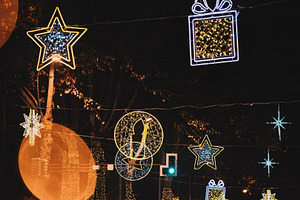 Christmas and new year decorations featuring abstract, architecture, and