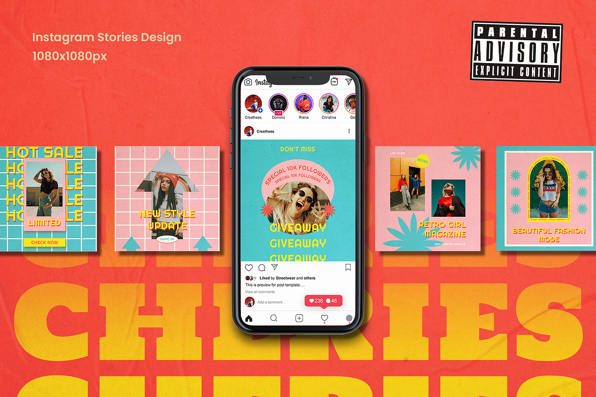 Cheries Instagram Template, a Social Media Template by Creatchees.std (Photo 3 of 5)