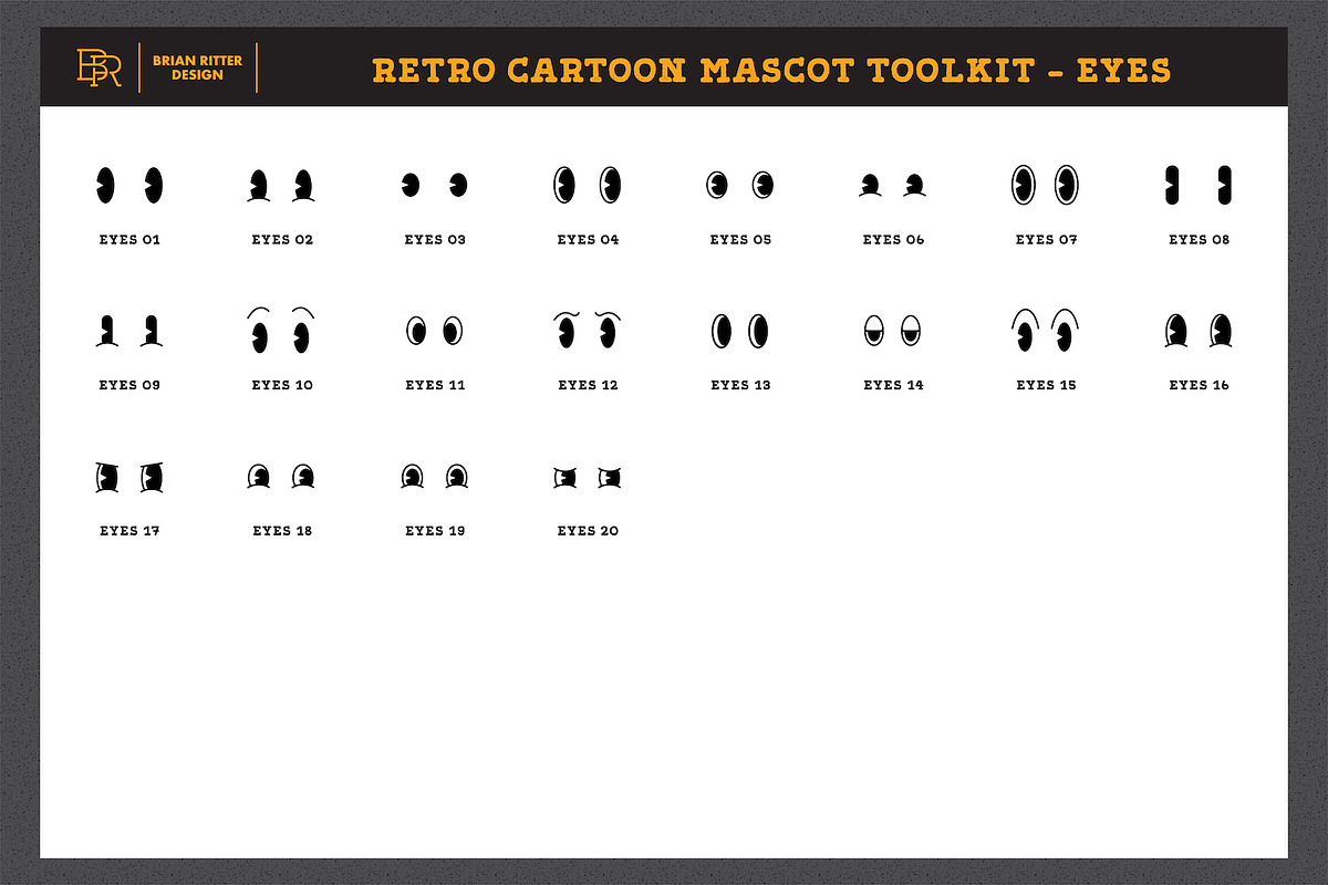 Retro Cartoon Mascot Toolkit, a Brush Add-On by Brian Ritter Design (Photo 7 of 13)