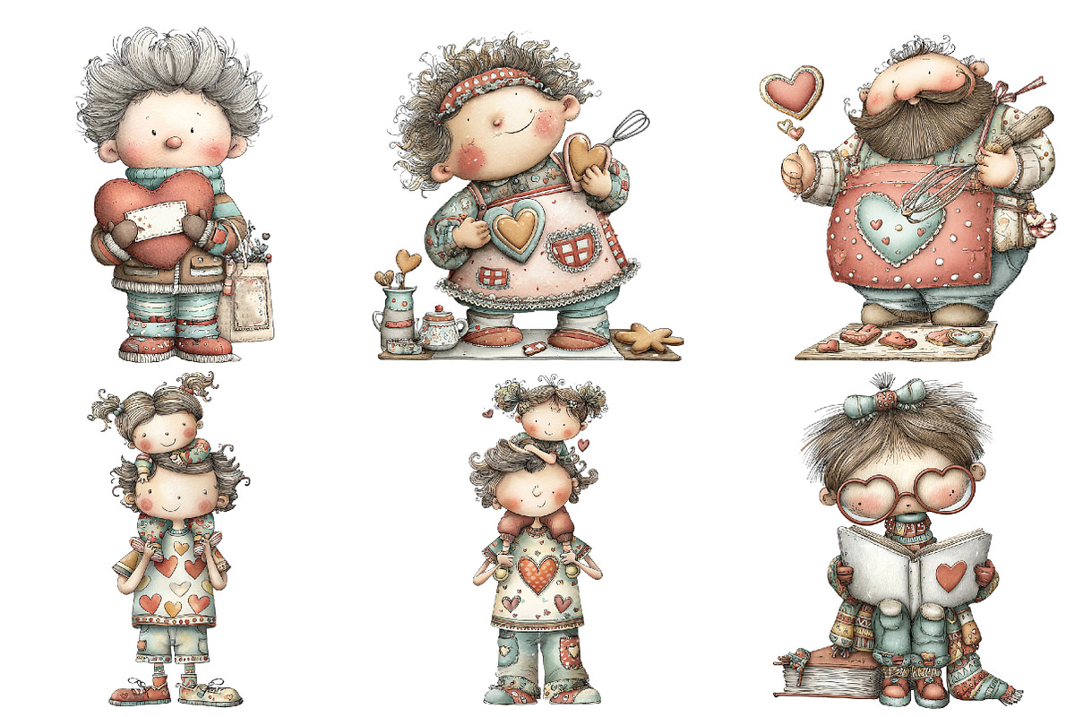 Whimsical Valentine Father Clipart, an Illustration by DreamArtGraphic (Photo 4 of 4)