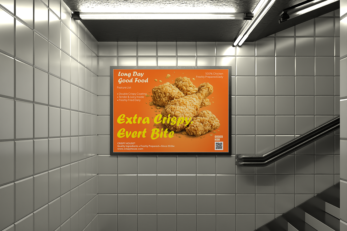 Subway Station Billboard Ad Mockup, an Advertising Mockup by Bartama Graphic (Photo 2 of 4)