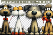 Whimsical Fluffy Dog Clipart, an Illustration by Libby Wishes (Thumbnail 1 of 7)