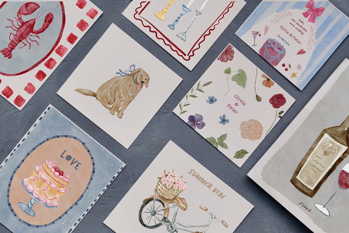 Summer Whimsy Watercolor, an Object Graphic by Les Frolova (Photo 9 of 13)