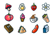 CUTE FOOD ICONS SET, a Food Illustration by grindstudio (Thumbnail 8 of 8)