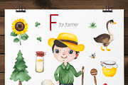 Cute Alphabet Professions. Part 1, an Object Graphic by Kate_Rina (Thumbnail 9 of 21)