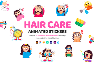 Animated Hair Care Stickers, an Outline Icon by Vectors Market