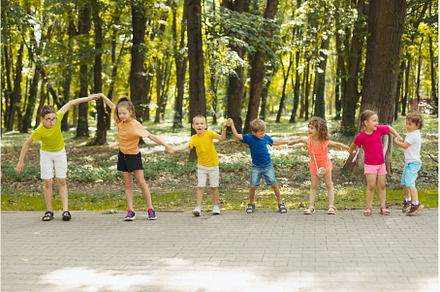 Summer camp kids making wave, a Nature Photo by oksix