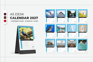Desk Calendar 2027 Template