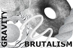 Concrete Brutal 3D Shapes Graphics