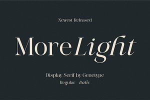 More Light, a Serif Font by Genetype