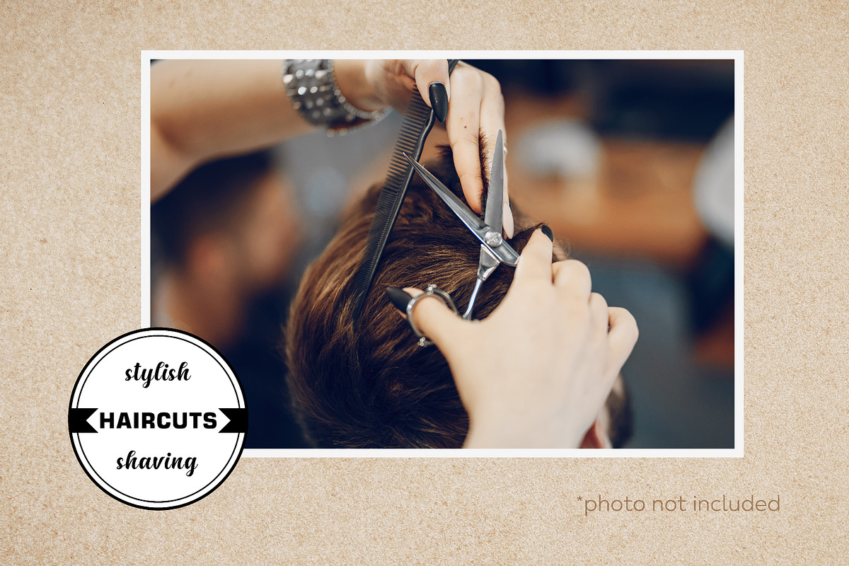 Barber shop round badges set, a Decorative Illustration by Tallina (Photo 3 of 6)