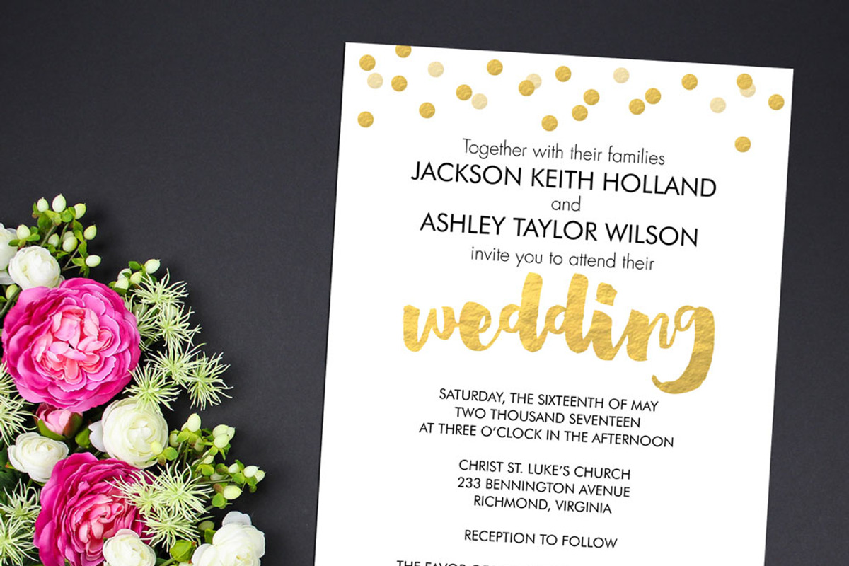 Gold Confetti Wedding Suite, a Stationery Template by Inkberry Creative (Photo 5 of 5)