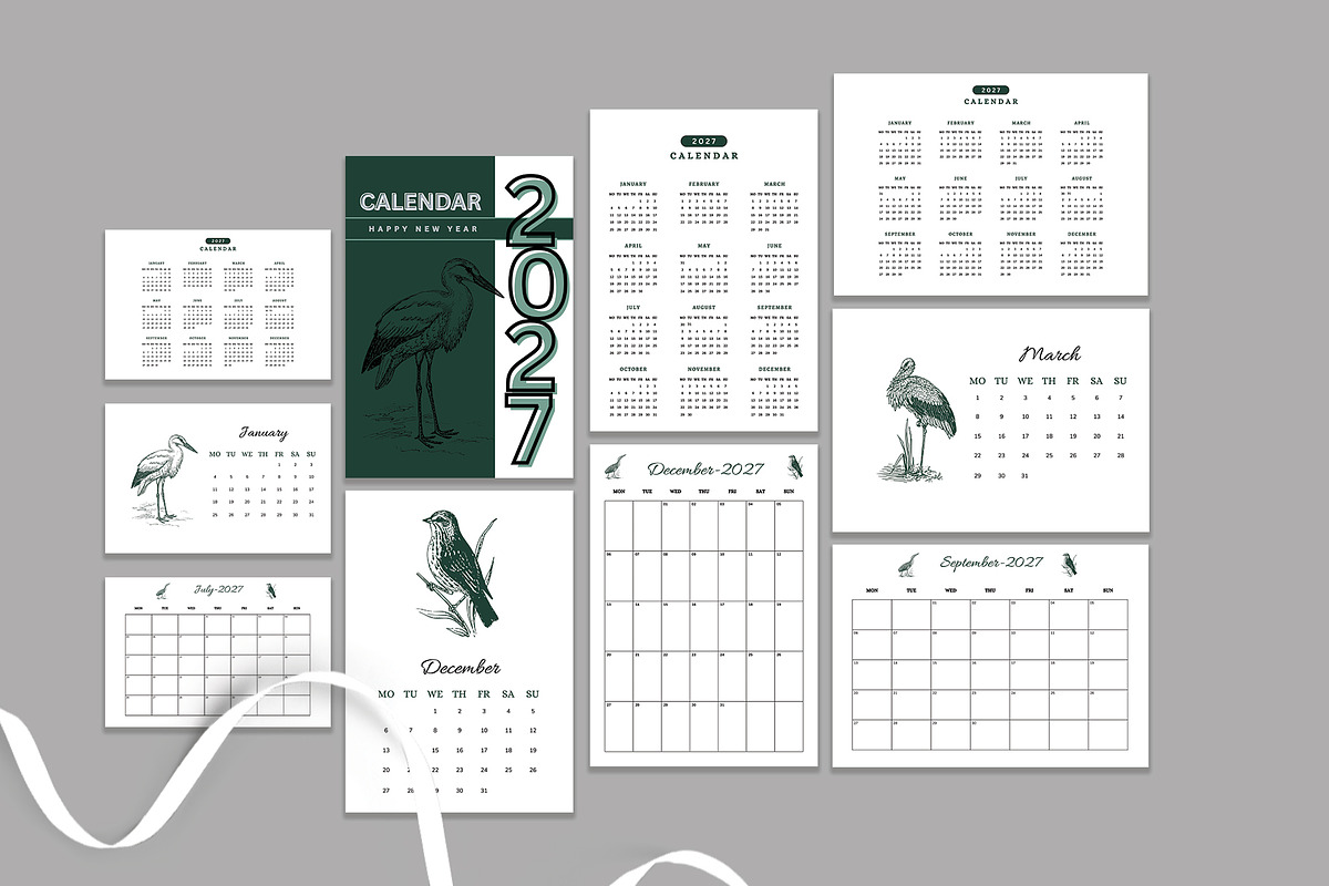 Printable Calendar Template 2027, a Stationery Template by Design Zone (Photo 2 of 6)