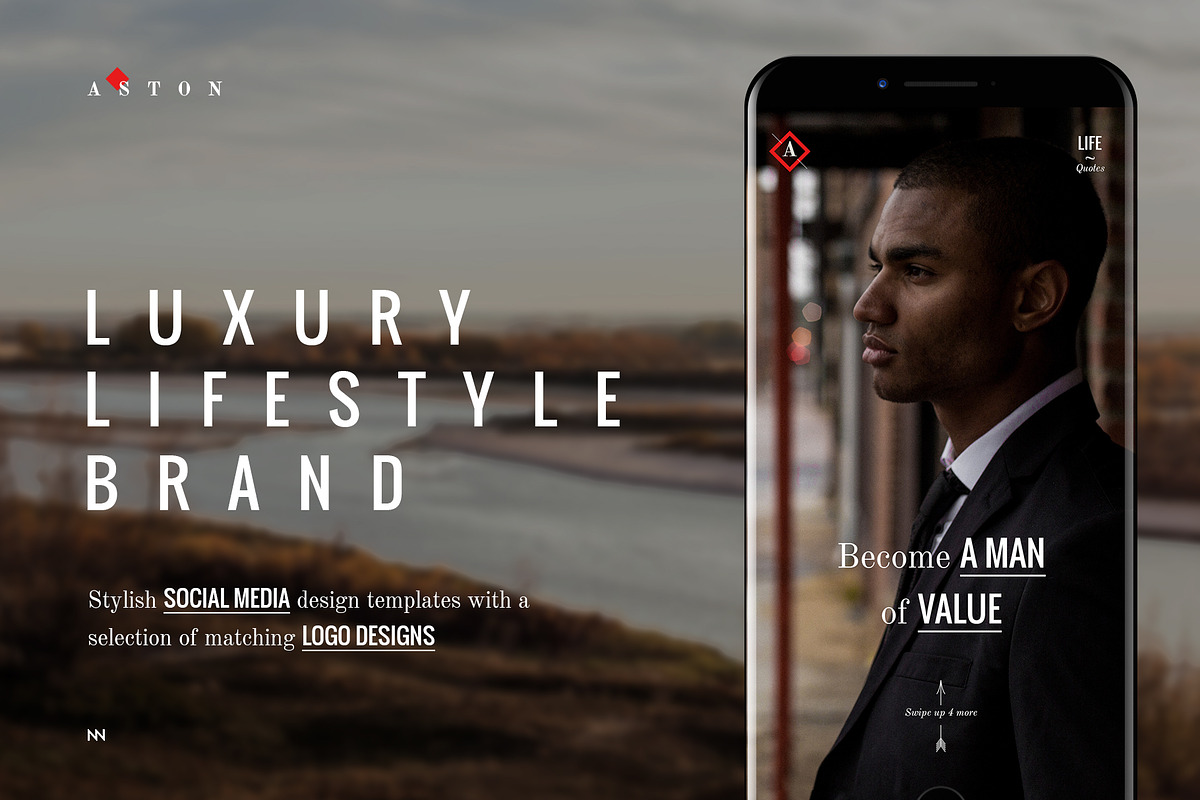ASTON Luxury Lifestyle Brand, a Social Media Template by NordWood (Photo 1 of 8)