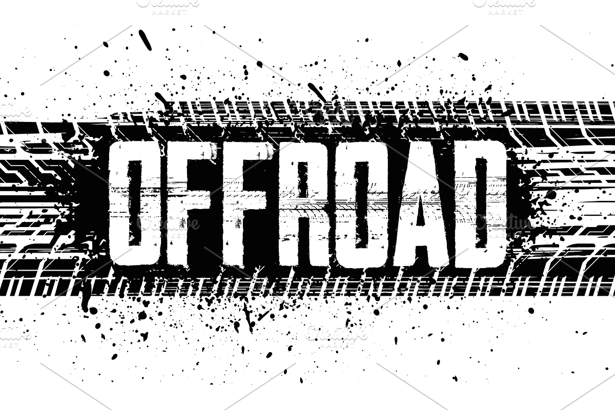 Car tire tracks texture set, a Texture Illustration by SergeyBitos (Photo 4 of 12)
