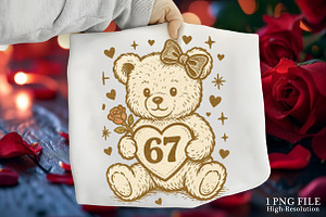 67 Valentines Teddy Png, Valentine, an Illustration by Canvas Craft