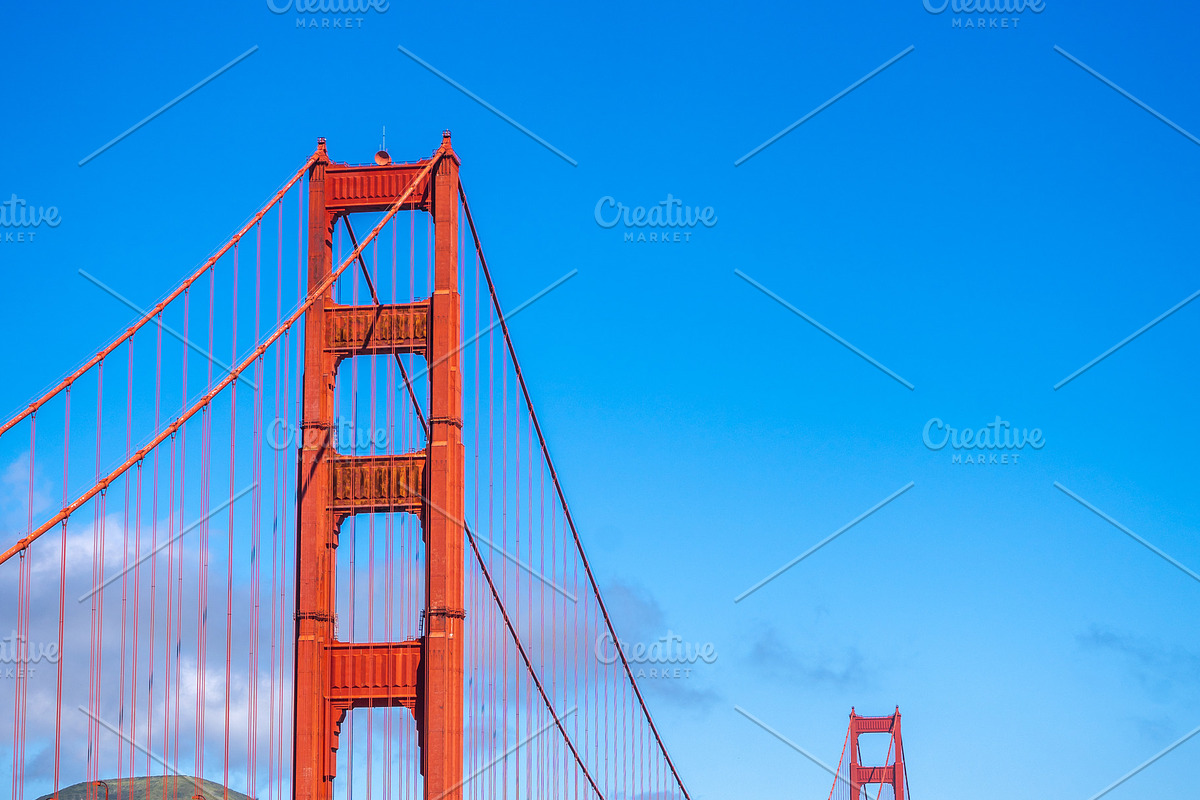 Golden Gate Bridge over blue waters with scenic hills in San Fra, an Architecture Photo by GoodGoods (Photo 2 of 4)