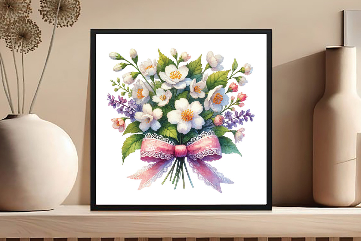 Spring Jasmine Flower Clipart PNG, an Illustration by DreamCafeArt (Photo 5 of 5)