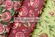 Pomegranate Seamless Patterns, a Food Illustration by OlDm_Shop (Thumbnail 6 of 10)
