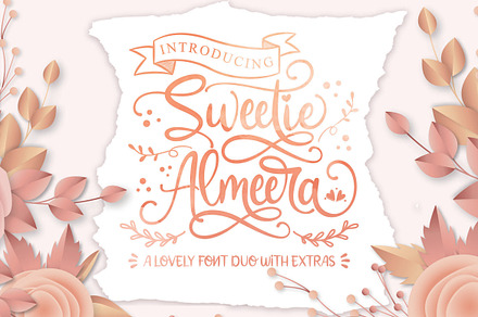 Sweetie Almeera Font Duo, a Script Font by Almeera Std