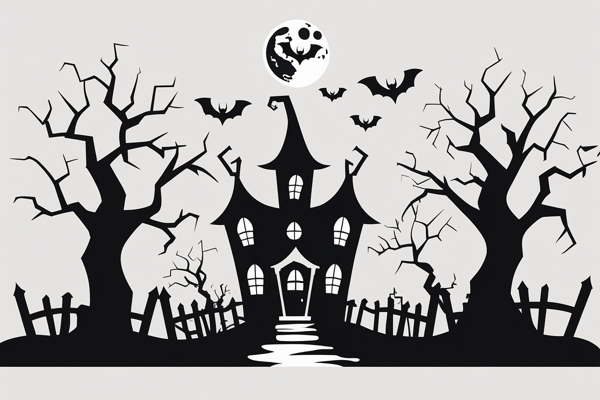 Haunted Halloween Silhouette Set, an Illustration by Creativeshirt (Photo 3 of 9)