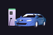 Electric cars, charging stations set, a Transportation Illustration by PaperTrident (Thumbnail 5 of 11)
