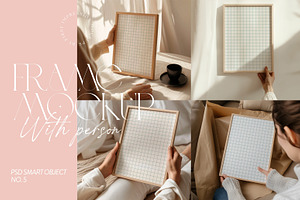 4x Bundle Frame Mockup With Person, an Advertising Mockup by First Impression Mockups