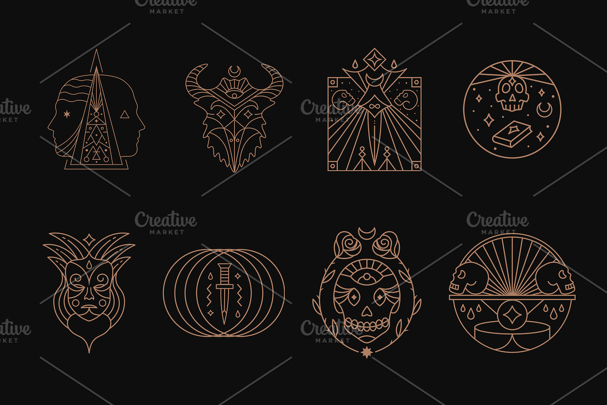 Mystic Symbols. Logo Design kit., a Branding & Logo Template by Noires (Photo 2 of 4)