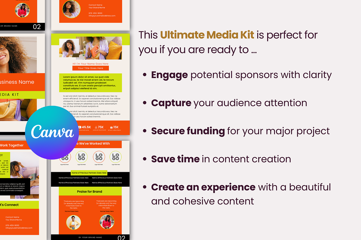 Ultimate Media Kit Canva Template, a Marketing Template by Templates by Carey (Photo 6 of 6)