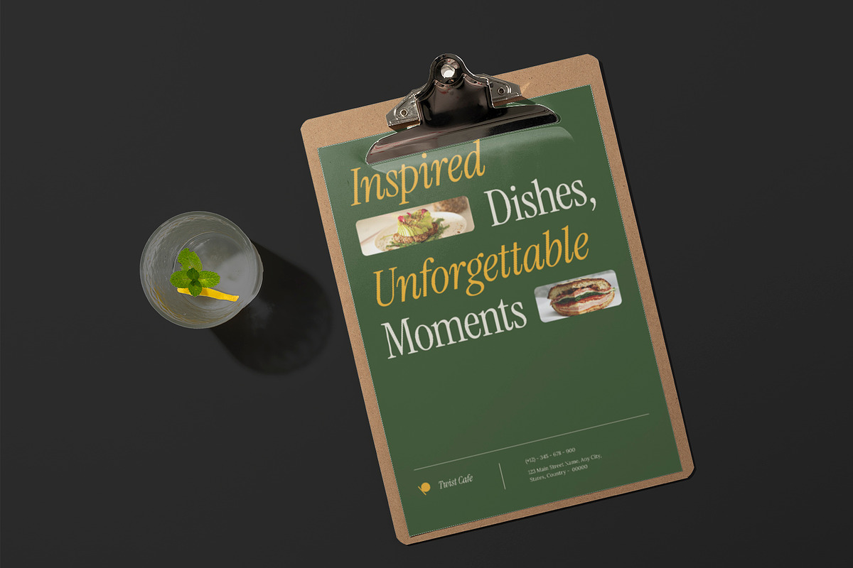 Green Minimalist Menu Template, a Stationery Template by Neermana (Photo 3 of 4)