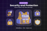 Secure & Protection 3D Icon Pack, an Object Graphic by Artnivora.Std (Thumbnail 1 of 4)