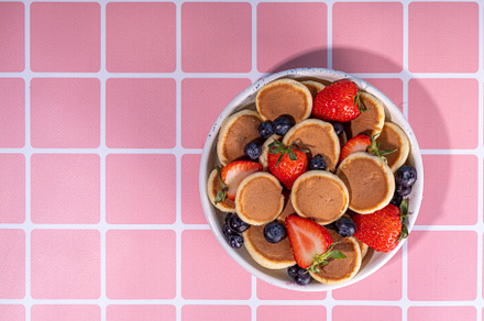 Tiny pancakes with strawberry, a Food & Drink Photo by Rimma