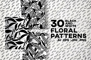Black And White Floral Patterns