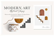Watercolor Abstract Geometric Shapes, an Illustration by Momo Studio (Thumbnail 1 of 6)