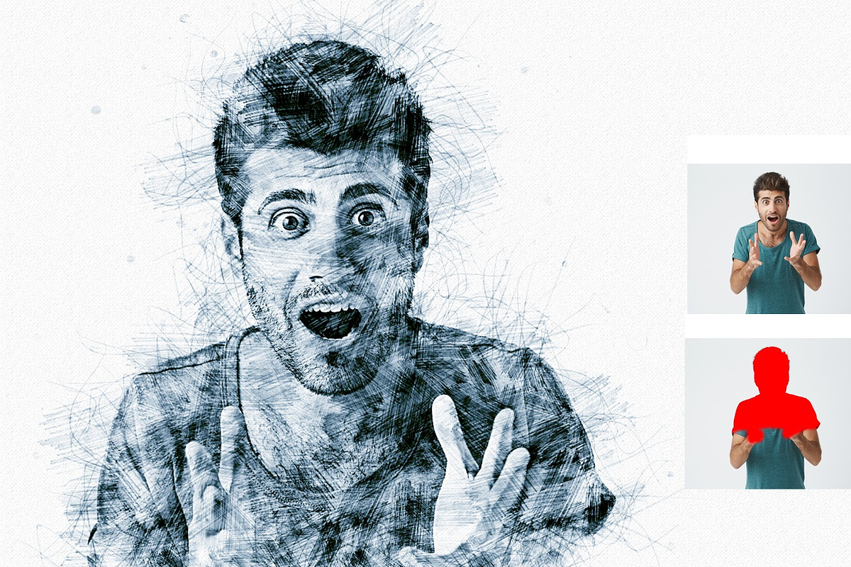 Artistic Pencil Sketch PS Action, an Action Add-On by MRI STUDIO (Photo 3 of 14)