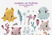 Dumbo Octopus Clipart and Patterns, an Animal Illustration by LukaJreym (Thumbnail 8 of 9)