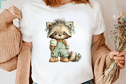 Summer Funny Raccoon Clipart, an Illustration by CreationArt (Thumbnail 5 of 10)
