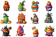 Halloween Cupcake Clipart, an Illustration by Designworld (Thumbnail 2 of 6)