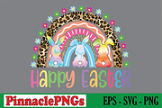 Happy Easter Rainbow Easter Bunny, a Seasonal Illustration by Pinnacle PNGs (Thumbnail 1 of 2)