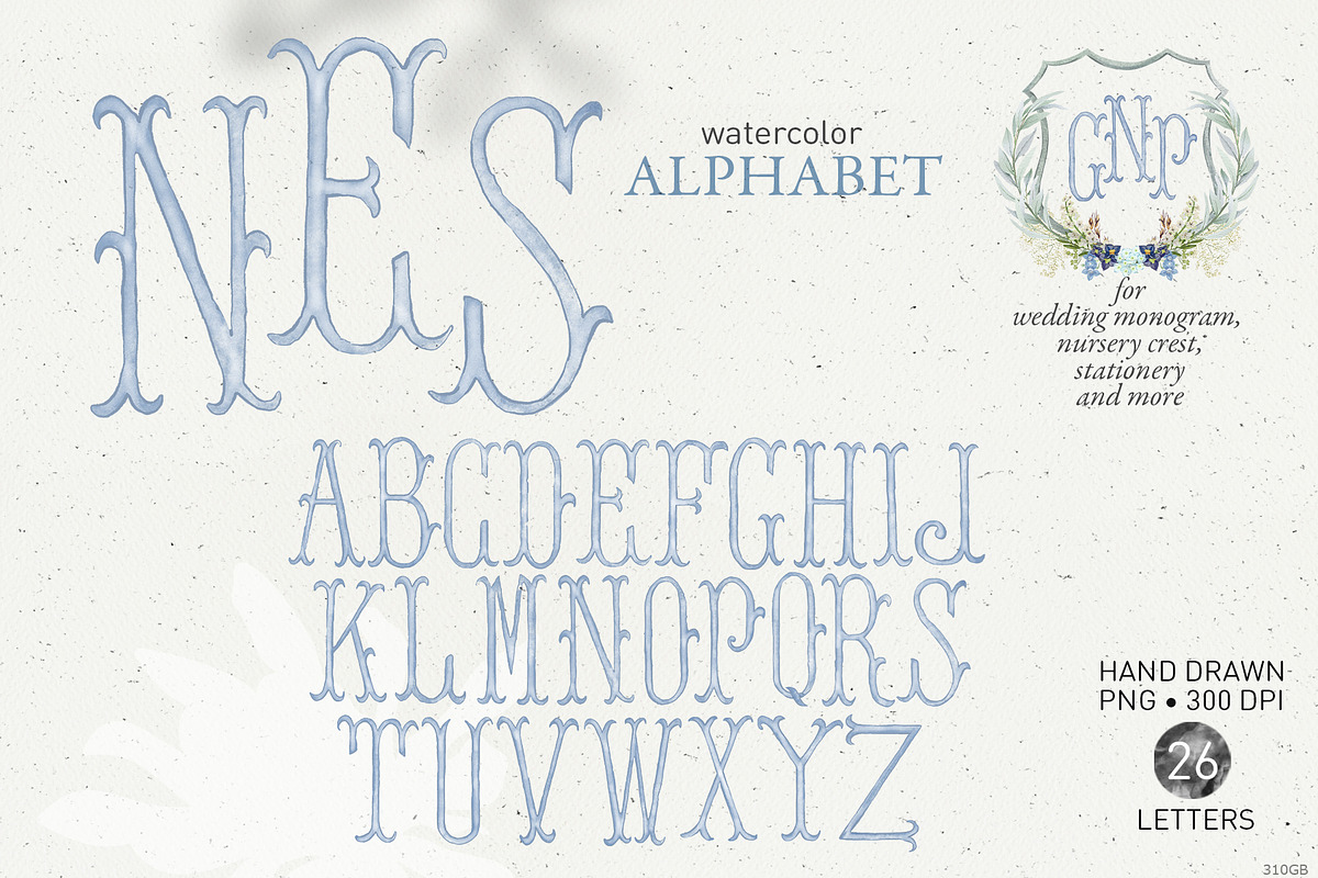 Wedding crest letters, monogram png, a Decorative Illustration by GrafikBoutique