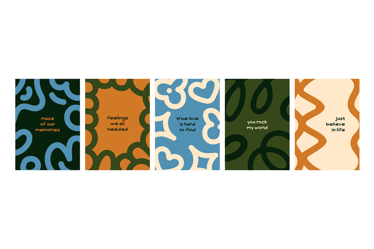 Abstract doodle posters, cards set, a Decorative Illustration by Good Studio (Photo 3 of 8)