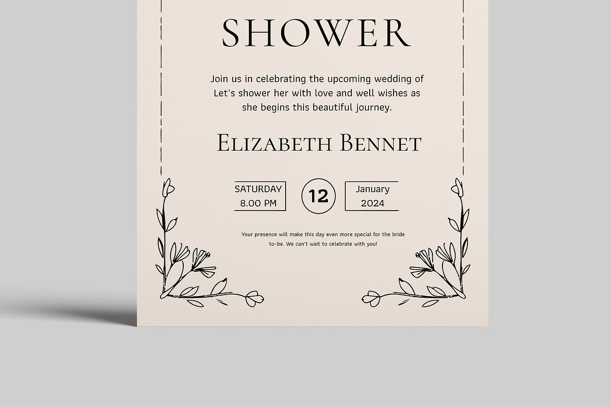 Bridal Shower Invitations Template, a Stationery Template by MightyDesign (Photo 5 of 8)