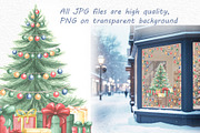 Winter Holidays watercolor clipart, an Illustration by susie-p-art (Thumbnail 3 of 18)