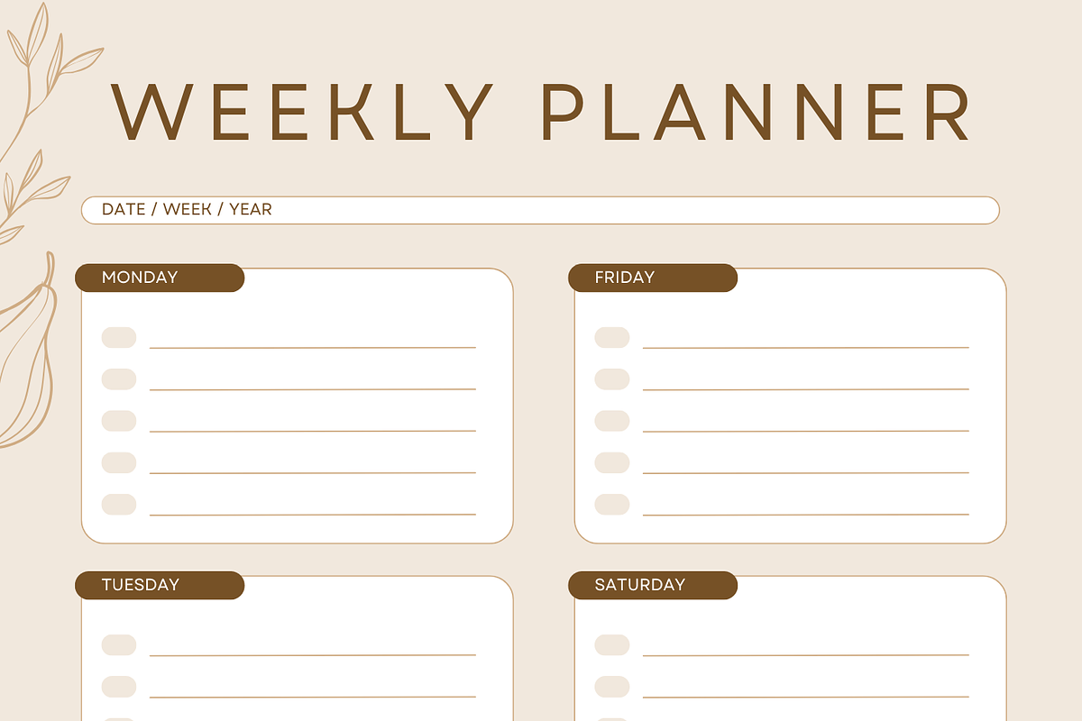 Stylish Weekly Planner, a Templates & Theme by pearl creatives