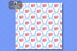 American Flags Coquette Bow Seamless